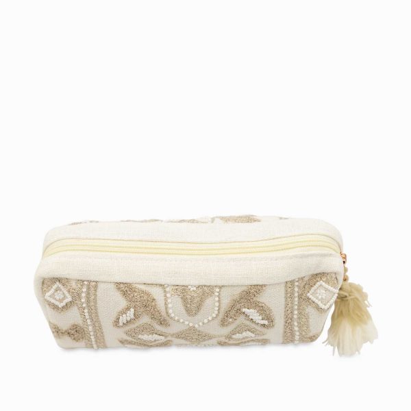 Bolsa beige raya bordada - Imagen 2