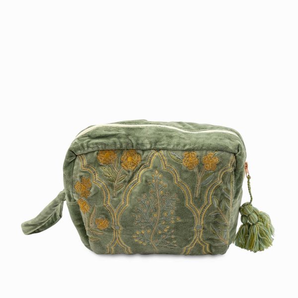 Bolsa verde racimo bordado