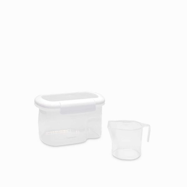 Recipiente hermético blanco 1560 ml con taza medidora