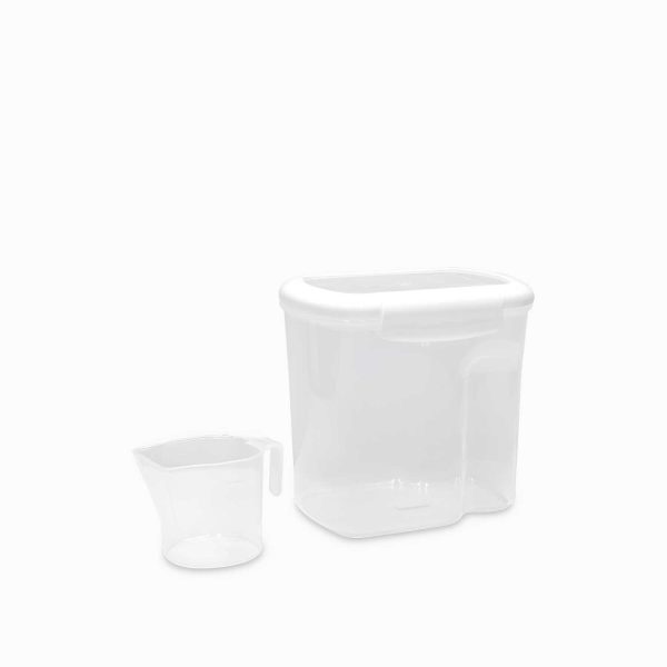 Recipiente hermético blanco 2400 ml con taza medidora