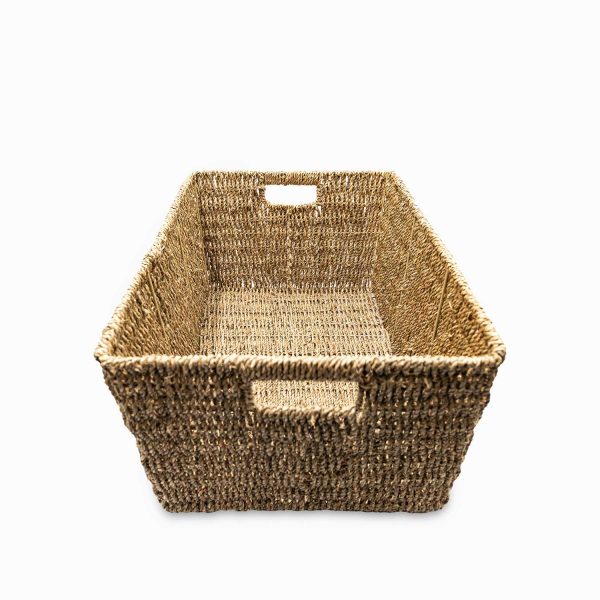 Canasta rectangular en fibra natural 48x35cm - Imagen 2