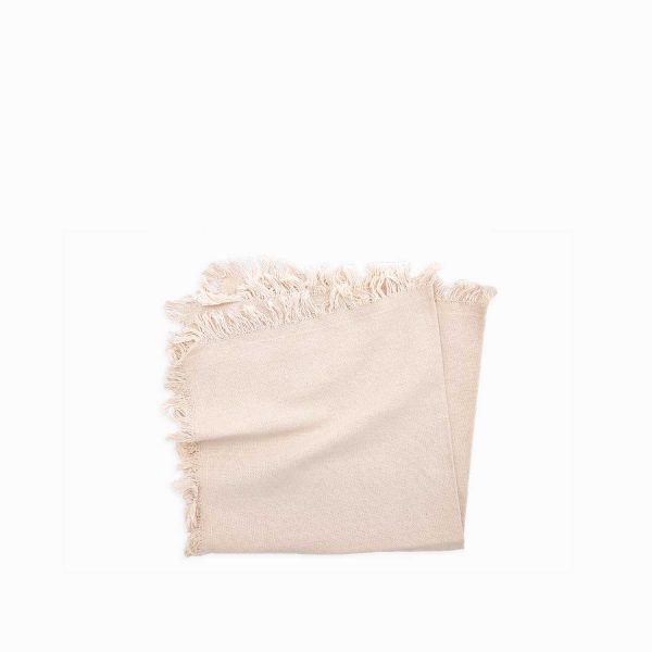 Servilletas de tela flecos beige setx2