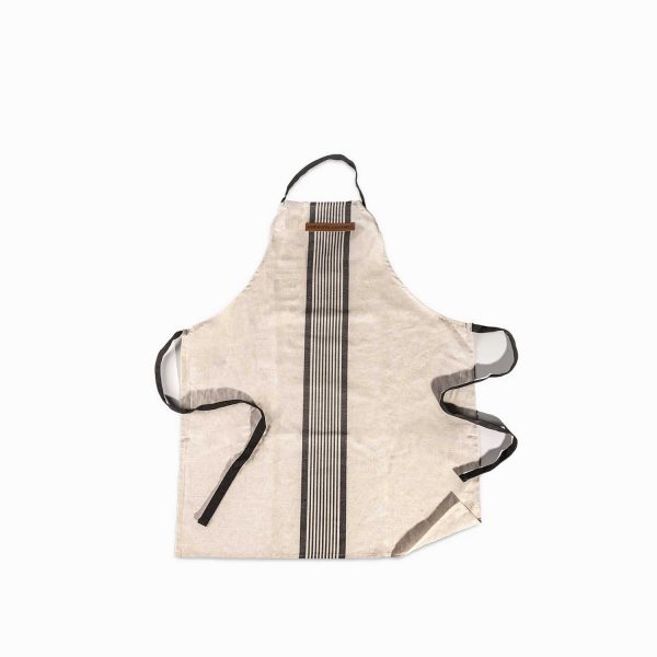 Delantal rayas beige-gris