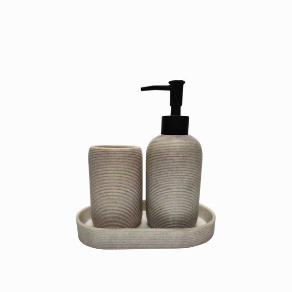 Set baño piedra gris