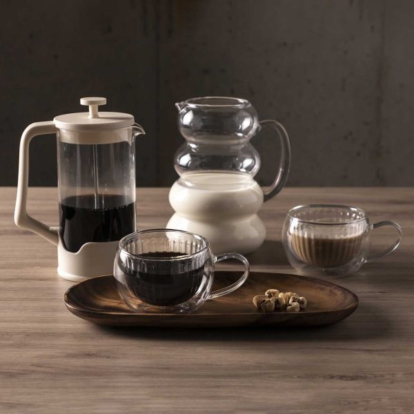 Cafetera prensadora beige 1000ml - Imagen 3