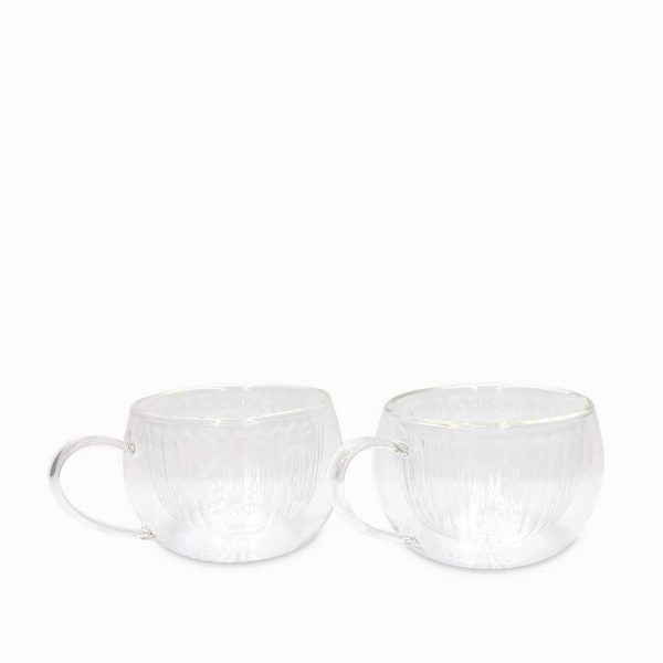 Mug doble pared rayas 250ml setx2