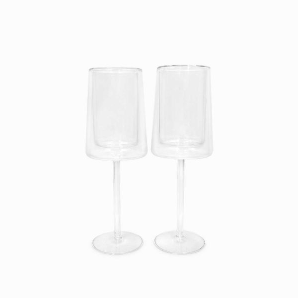 Copa doble pared cuadrado 300ml setx2