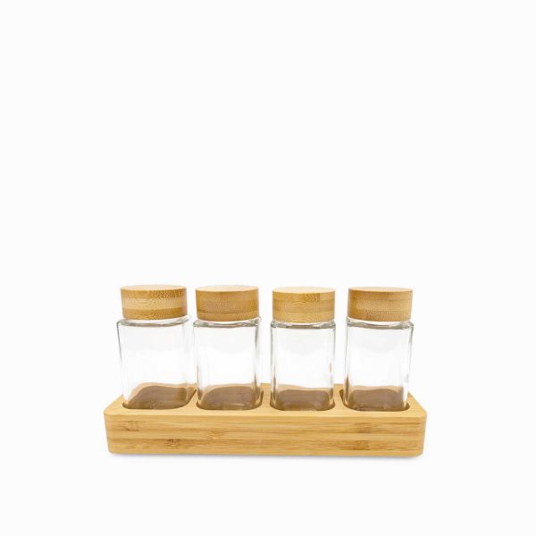 Rack especias alto base madera set x5 - Imagen 2