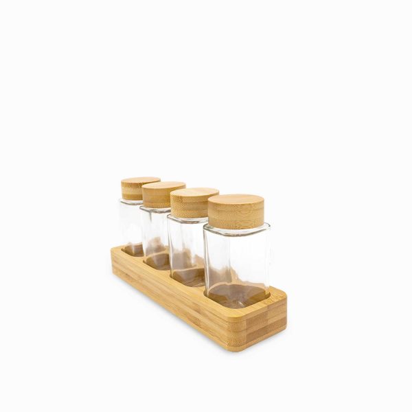 Rack especias alto base madera set x5 - Imagen 3