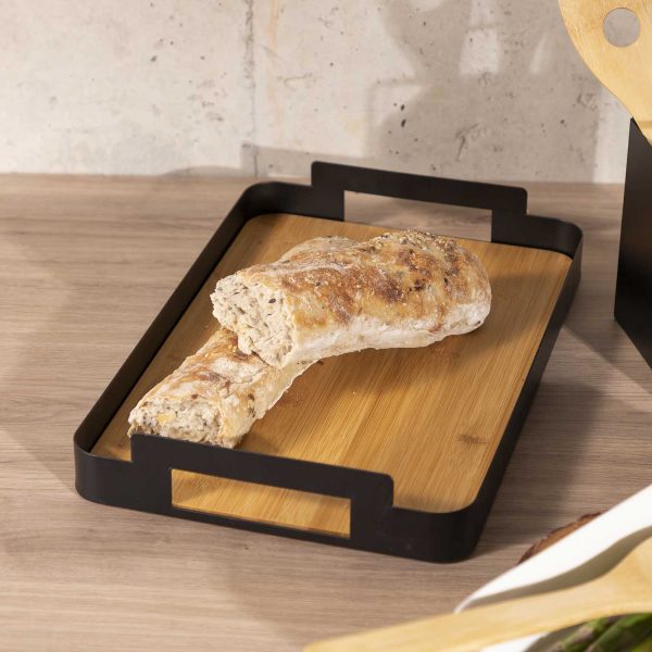 Bandeja rectangular base madera 38 cm - Imagen 3