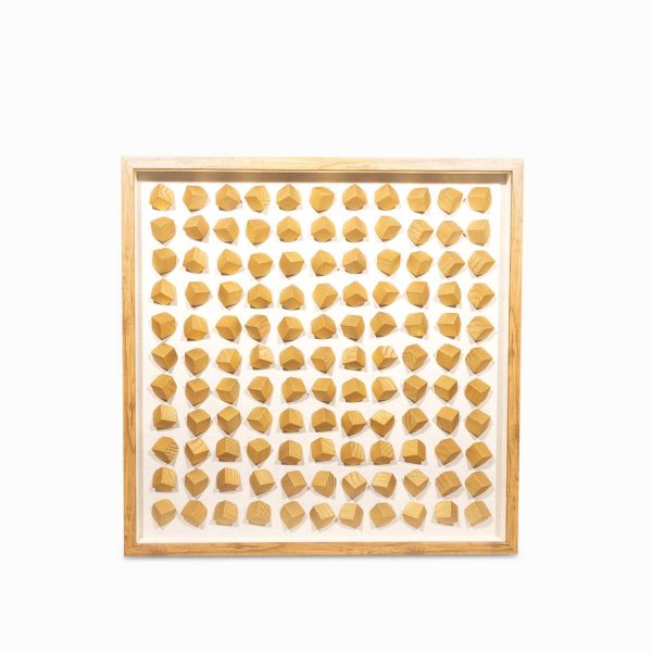 Cuadro cubos dorados 80x80x5cm