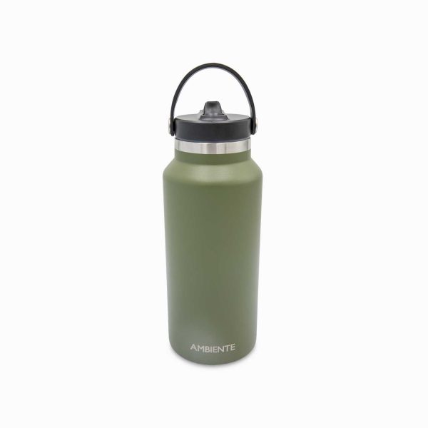 Termo doble pared verde con pitillo 1240ml