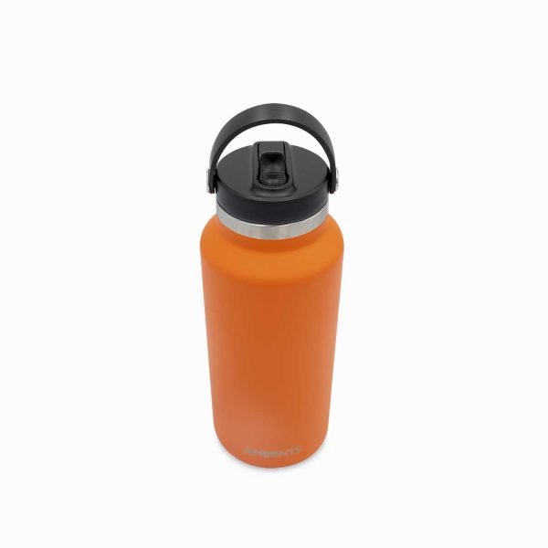 Termo doble pared naranja con pitillo 1240ml - Imagen 2