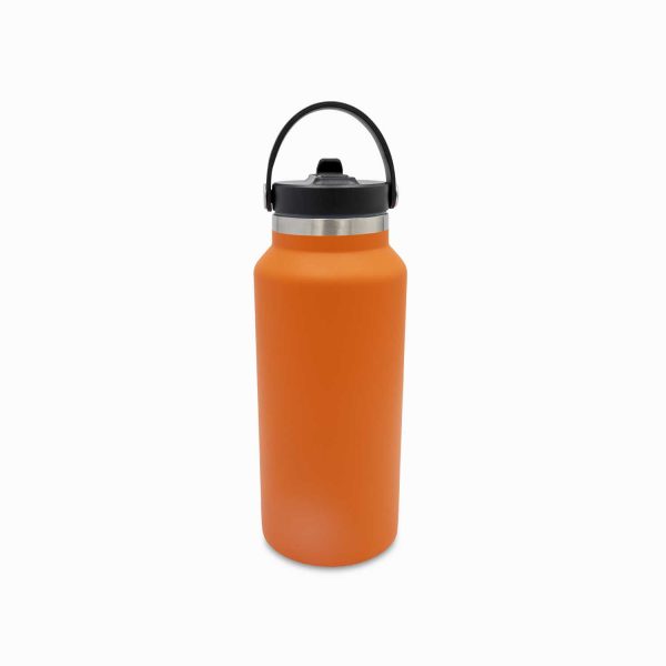 Termo doble pared naranja con pitillo 1240ml - Imagen 3