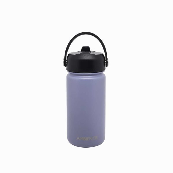 Termo doble pared morado con pitillo 350ml