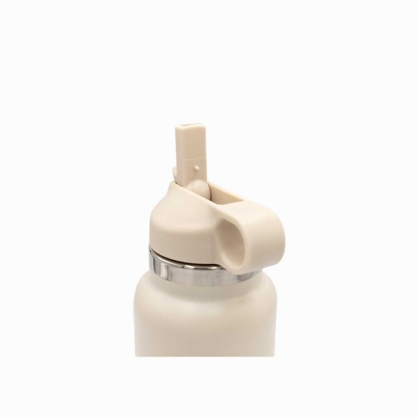 Termo doble pared con pitillo beige 1000ml - Imagen 4