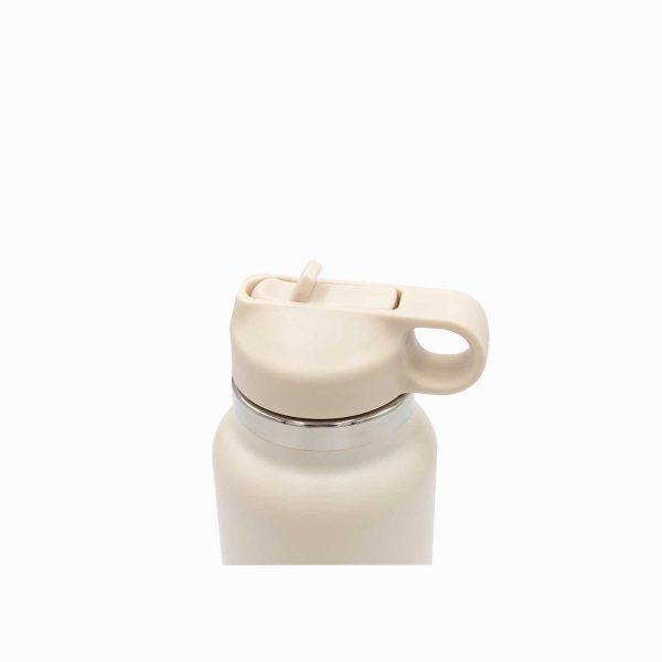 Termo doble pared con pitillo beige 1000ml - Imagen 5