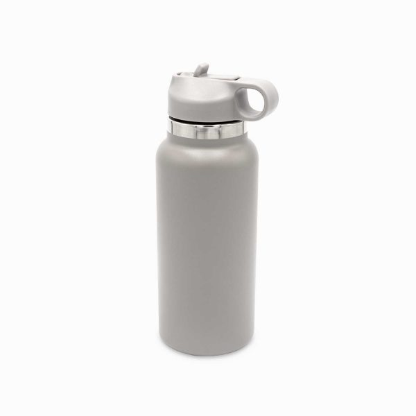Termo doble pared con pitillo gris 1000ml - Imagen 2