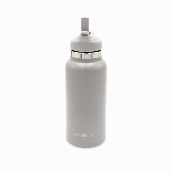 Termo doble pared con pitillo gris 1000ml - Imagen 3