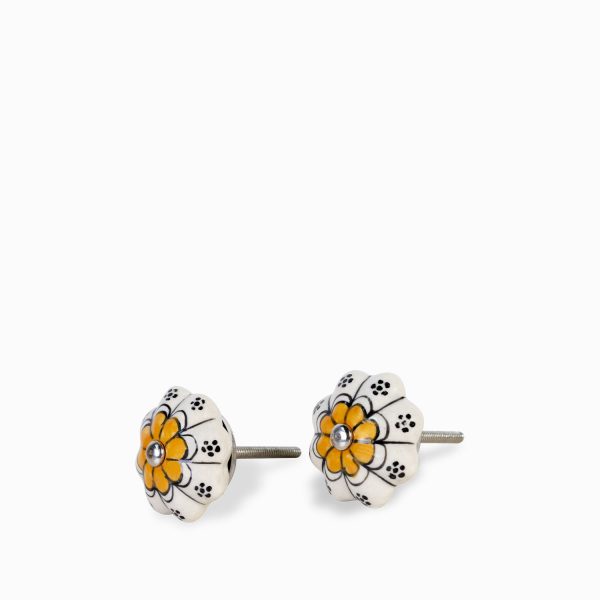 Pomo Flor Naranja y Negro set x 2 - Imagen 2