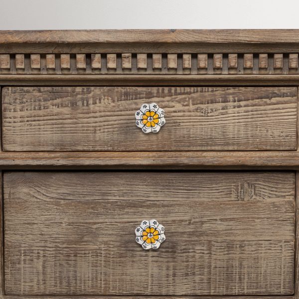 Pomo Flor Naranja y Negro set x 2 - Imagen 3
