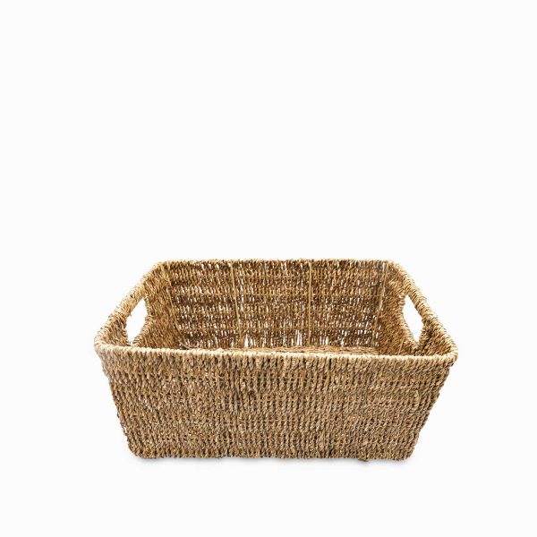 Canasta rectangular en fibra natural 40x27cm