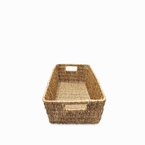 Canasta rectangular en fibra natural 40x27cm - Imagen 2