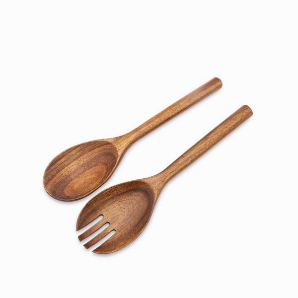 Servidoras ensalada oval en acacia - Imagen 2