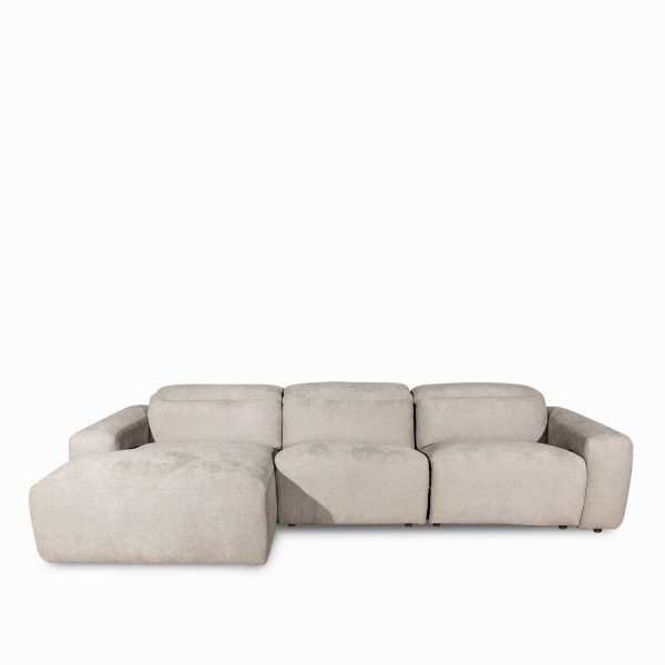 Sofá seccional reclinable derecho leo gris