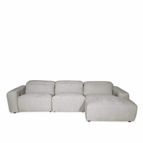 Sofá seccional reclinable izquierdo leo gris
