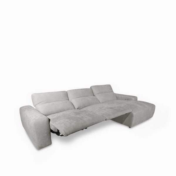 Sofá seccional reclinable izquierdo leo gris - Imagen 4