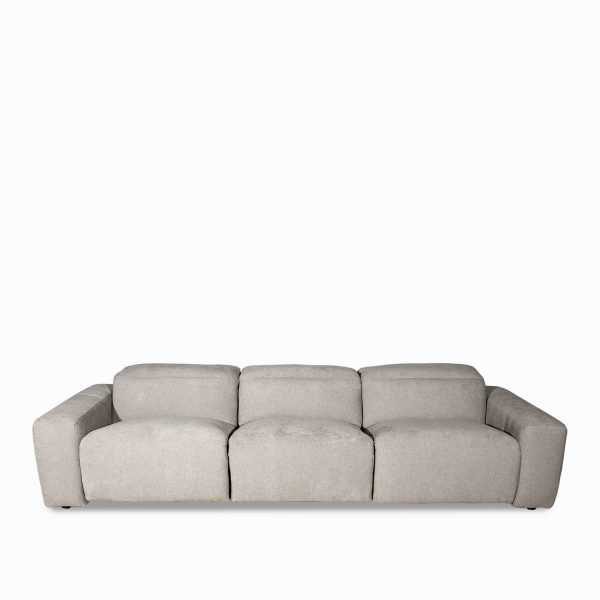 Sofá 3 puestos reclinable leo gris