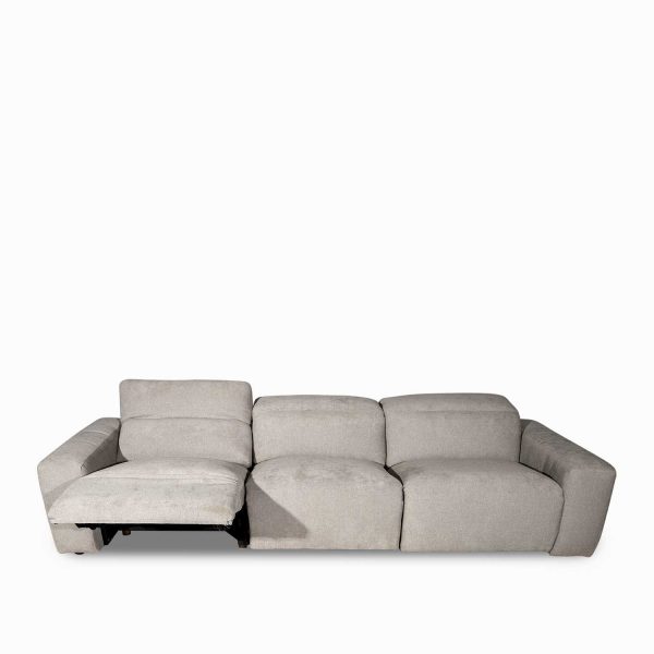 Sofá 3 puestos reclinable leo gris - Imagen 2