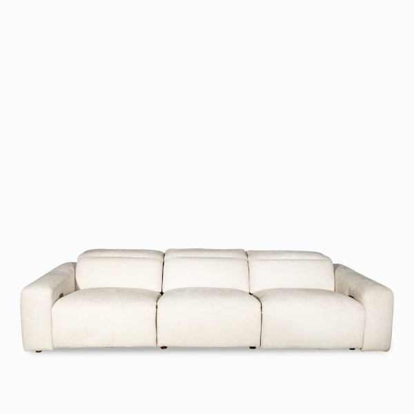 Sofá 3 puestos reclinable leo beige