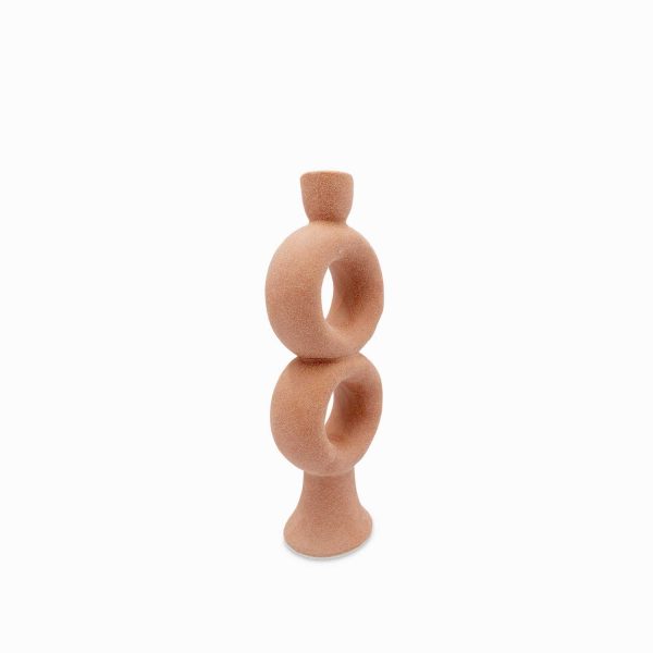 Candelabro doble aro café - Imagen 2