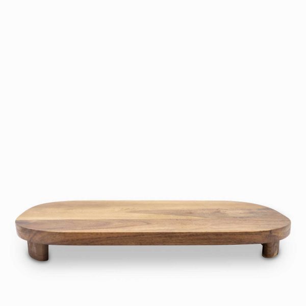 Tabla oval en acacia con patas 36cm