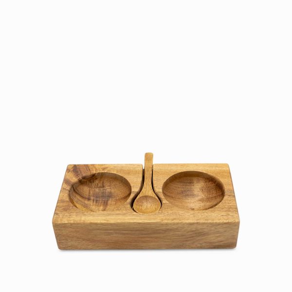 Salsero con cuchara en acacia