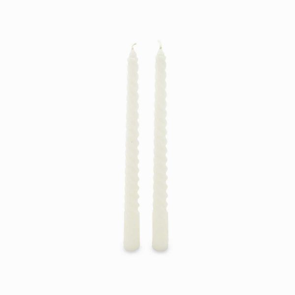 Velas decorativas espiral Ivory 25cm set x2