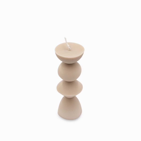 Vela Lazo beige 19cm - Imagen 2
