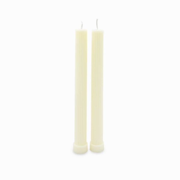 Velas Acanalada ivory 27cm set x2