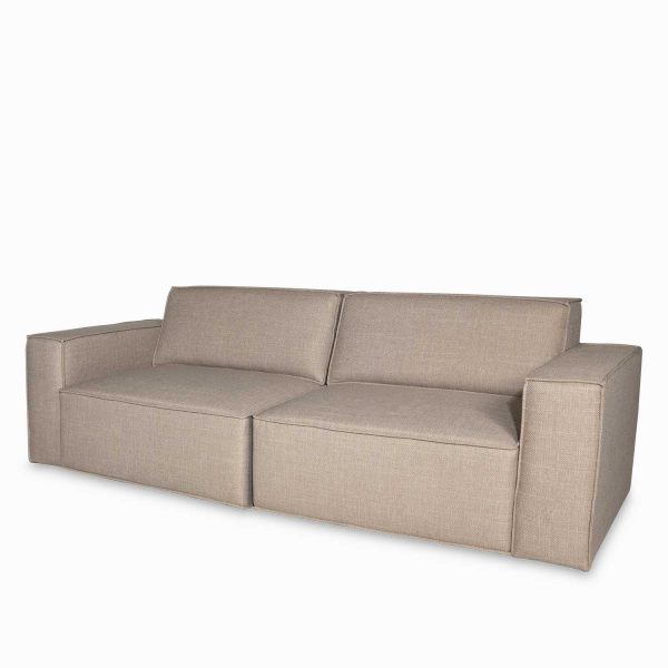 Sofá recto reclinable eléctrico 3 puestos beige 79x237-109x159 - Imagen 2