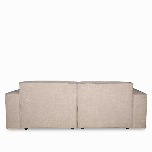 Sofá recto reclinable eléctrico 3 puestos beige 79x237-109x159 - Imagen 4