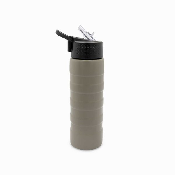 Termo doble pared con pitillo gris - Imagen 5