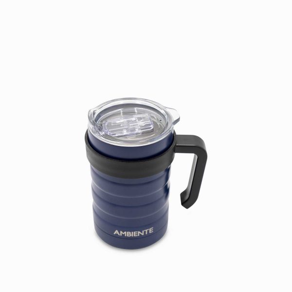 Mug doble pared acero azul oscuro 550ml - Imagen 2