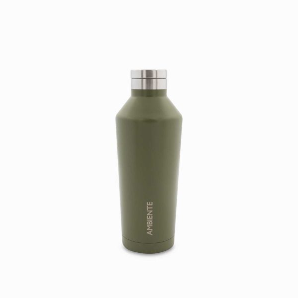 Botella doble pared en acero verde oscuro