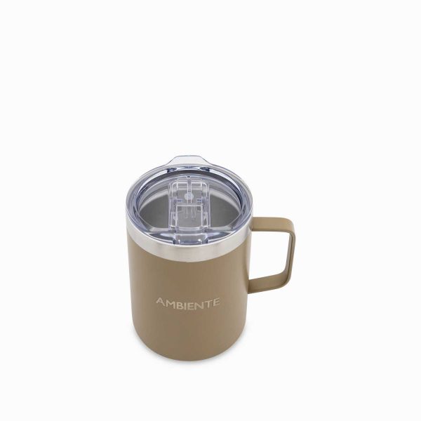 Mug doble pared en acero taupe 420ml - Imagen 2