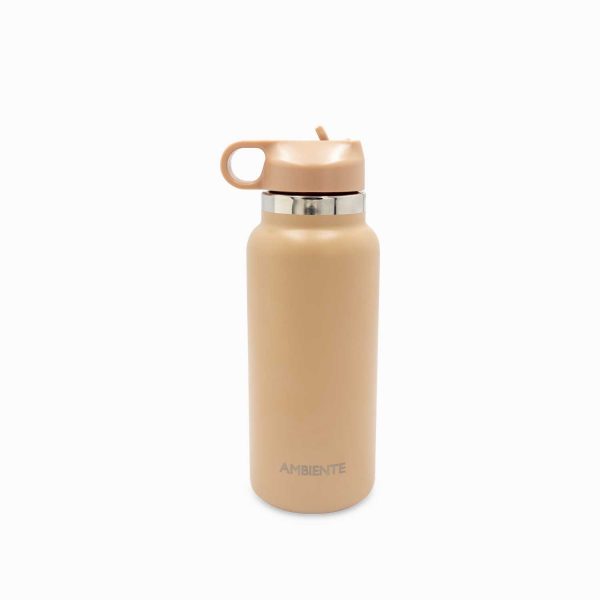 Termo doble pared con pitillo almendra 1000ml