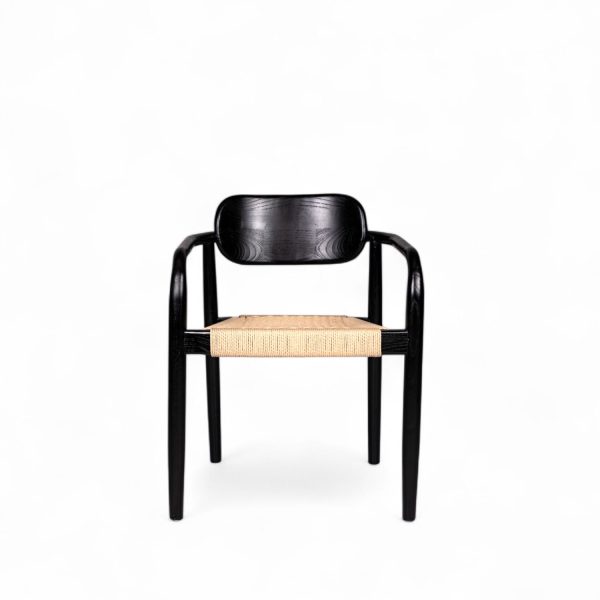Silla de comedor Lucinda espaldar redondo negra - Imagen 2