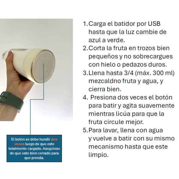 Termo batidor recargable mixy - Imagen 5
