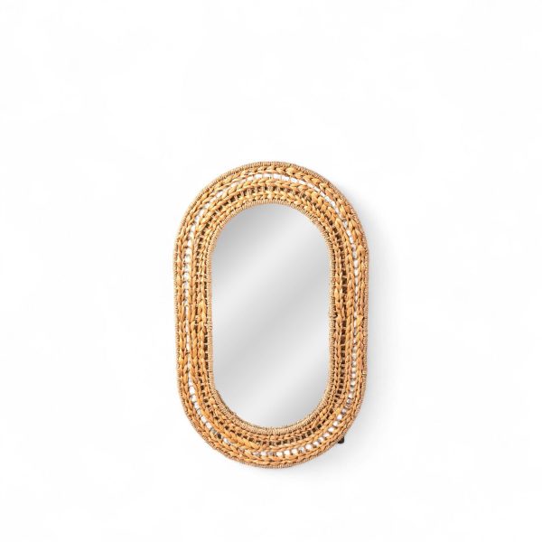 Espejo oval fibra natural 55x88cm